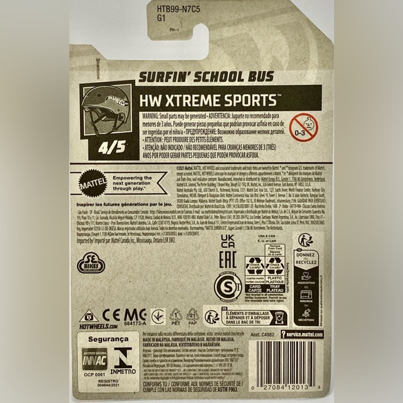 ✅🚗4/$20🚗2024 MATTEL HOT WHEELS 4/5 HW XTREME SPORTS SURFIN’ SCHOOL BUS #65/250 - Picture 2 of 3